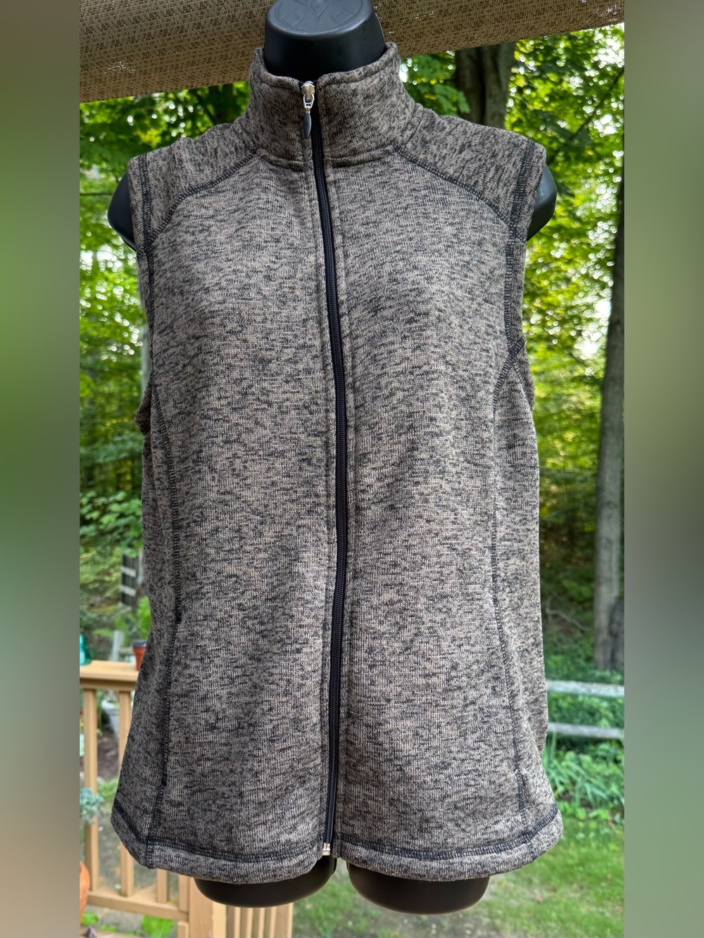 exertek Brown Heathered Full-Zip Sleeveless Vest